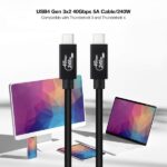 Nanocable Cable USB 4 Gen 3x2 40Gbps 5A/240W - USB-C/M-USB-C/M - 1m - Color Negro - Imagen 3