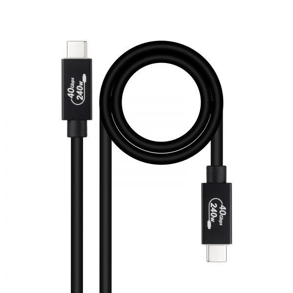 275787_1 Nanocable Cable USB 4 Gen 3x2 40Gbps 5A/240W - USB-C/M-USB-C/M - 1.8 m - Color Negro - Imagen 1