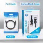 Vention Cable HDMI 2.1 Macho a Macho - 1.5m - Chapado Oro - Color Negro - Imagen 4