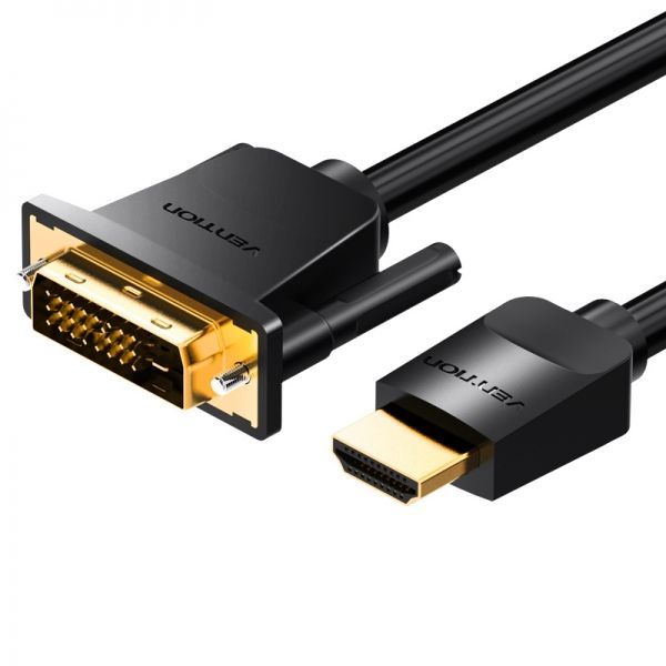 280367_1 Vention Conversor DVI Macho a HDMI Macho - 3m - Color Negro - Imagen 1