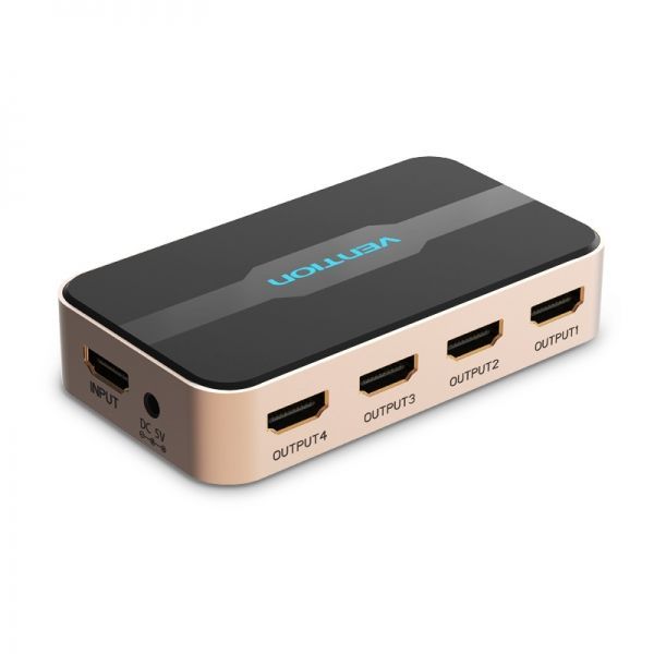 280377_1 Vention Duplicador HDMI Macho a 4xHDMI Hembra - Color Dorado - Imagen 1