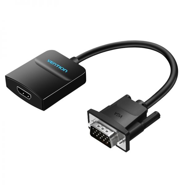 280387_1 Vention Conversor VGA Macho a HDMI Hembra - 0.15m - Color Negro - Imagen 1