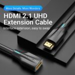 Vention Cable Alargador HDMI 2.1 8K HDMI Macho a HDMI Hembra - 1m - Color Negro - Imagen 3