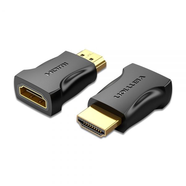 280537_1 Vention Adaptador HDMI Macho a HDMI Hembra 4K - Color Negro - Imagen 1