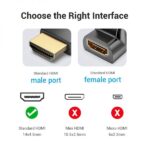 Vention Adaptador HDMI Macho a HDMI Hembra 270º 4K - Color Negro - Imagen 4