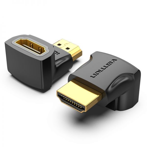 280552_1 Vention Adaptador HDMI Macho a HDMI Hembra 90º 4K - Color Negro - Imagen 1