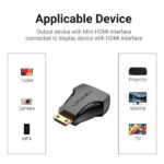 Vention Adaptador Mini HDMI Macho a HDMI Hembra - Color Negro - Imagen 5
