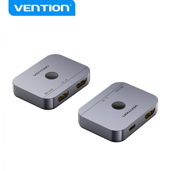 280602_1 Vention Switch/Splitter HDMI 2.1 8K Bidireccional HDMI Hembra/USB-C Hembra a 2x HDMI Hembra - Color Gris - Imagen 1