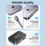 Vention Switch/Splitter HDMI 2.1 8K Bidireccional HDMI Hembra/USB-C Hembra a 2x HDMI Hembra - Color Gris - Imagen 4
