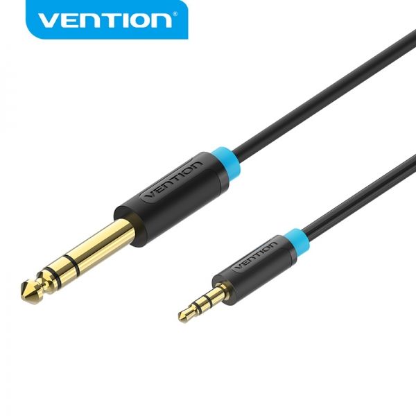 280762_1 Vention Cable Estereo Jack 6.5 Macho a Jack 3.5 Macho BABBG - 1m - Color Negro - Imagen 1