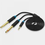 Vention Cable Estereo Jack 3.5 Macho a 2x Jack 6.5 Macho - 2m - Color Negro - Imagen 2