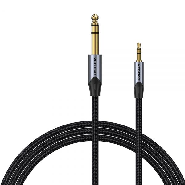 280917_1 Vention Cable Estereo Jack 3.5 Macho a Jack 6.3 Macho - 3m - Color Gris - Imagen 1