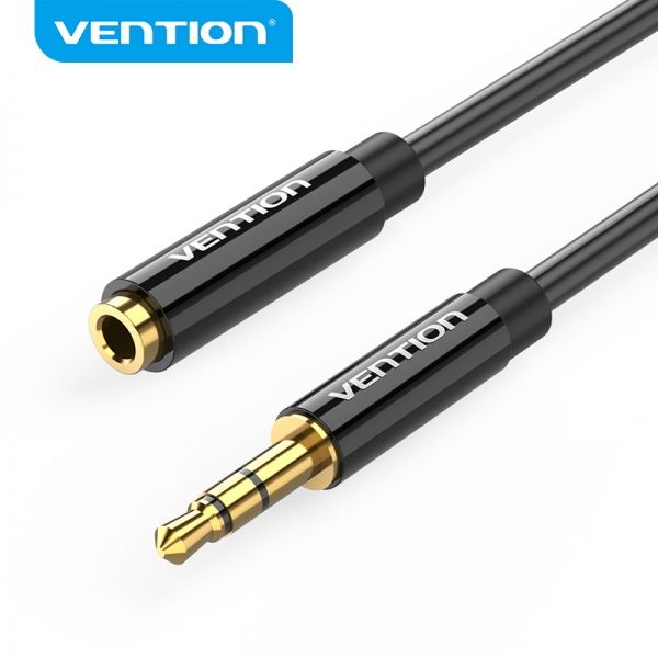 281042_1 Vention Cable Extension Estereo Jack 3.5 Macho a Jack 3.5 Hembra - 1m - Color Negro - Imagen 1