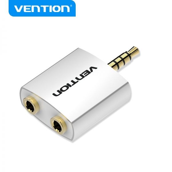281157_1 Vention Adaptador Audio Jack 3.5 Macho a 2x Jack 3.5 Hembra - Color Blanco - Imagen 1