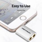 Vention Adaptador Audio Jack 3.5 Macho a 2x Jack 3.5 Hembra - Color Blanco - Imagen 4
