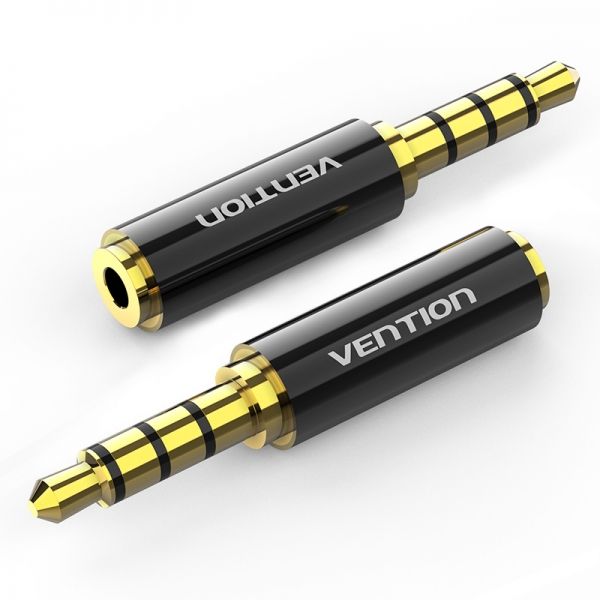 281177_1 Vention Adaptador Jack 3.5 Macho a Jack 2.5 Hembra - Color Negro - Imagen 1