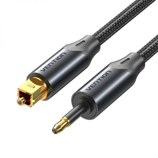 281252_1 Vention Cable de Audio de Fibra Optica - 1m - Color Negro - Imagen 1