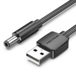 Vention Cable Alimentacion USB-A Macho a DC 5.5mm - 1m - Color Negro - Imagen 2