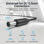 Vention Cable Alimentacion USB-A Macho a DC 5.5mm - 1m - Color Negro - Imagen 5
