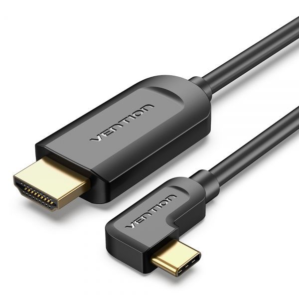 281512_1 Vention Cable USB-C Macho a HDMI 2.0 Macho Angulo Recto - 1.5m - Color Negro - Imagen 1