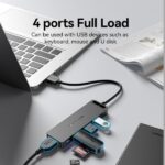 Vention HUB 4 en 1 USB 3.0 a 4xUSB3.0/MicroUSB/PD - 0.5m - Color Negro - Imagen 4