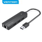 Vention HUB 5 en 1 USB 2.0 a 3xUSB2.0/MicroUSB/RJ45 - 0.15m - Color Negro - Imagen 2