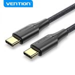 Vention Cable USB-C Macho a USB-C Macho 3A 60W LED - 3m Algodon Trenzado Negro