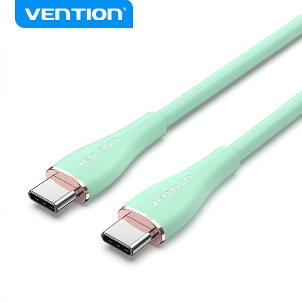 281772_1 Vention Cable USB-C Macho a USB-C Macho - 1m - Verde Silicona - 5A 100W 480Mbps - Imagen 1
