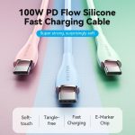 Vention Cable USB-C Macho a USB-C Macho - 1.5m - 5A 100W 480Mbps - Color Verde Silicona - Imagen 3