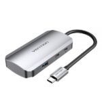 Vention HUB 5 en 1 USB-C a 3xUSB3.0/USB-C Gen1/PD100W - 0.15m - Color Gris - Imagen 2
