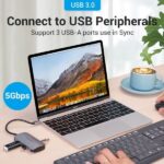 Vention HUB 5 en 1 USB-C a 3xUSB3.0/USB-C Gen1/PD100W - 0.15m - Color Gris - Imagen 4