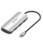 Vention Docking Station 6 en 1 USB-C a HDMI/VGA/3xUSB3.0/PD100W - 0.15m - Color Gris - Imagen 2