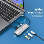 Vention Docking Station 6 en 1 USB-C a HDMI/VGA/3xUSB3.0/PD100W - 0.15m - Color Gris - Imagen 4