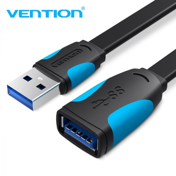 282262_1 Vention Cable Alargador plano USB 3.0 Macho a USB Hembra - 0.5m - Color Negro y Azul - Imagen 1