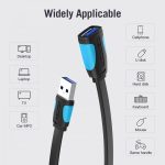 Vention Cable Alargador plano USB 3.0 Macho a USB Hembra - 0.5m - Color Negro y Azul - Imagen 5