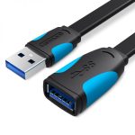 Vention Cable Alargador Plano USB 3.0 Macho a USB Hembra - 2m - Color Negro y Azul - Imagen 2