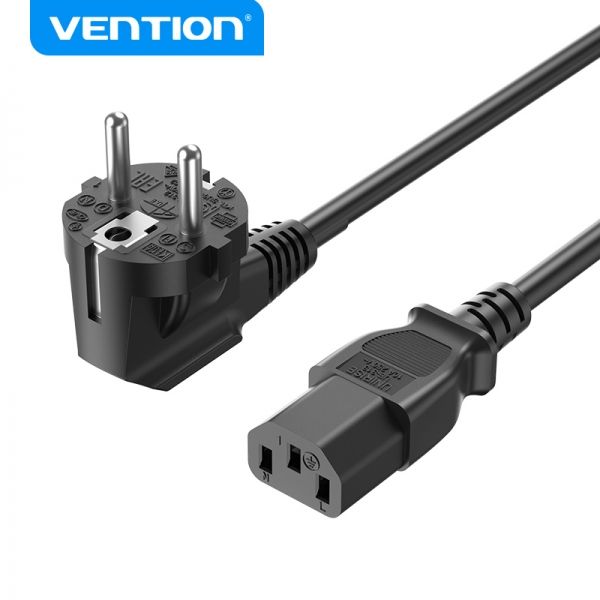 282412_1 Vention Cable de Alimentacion EU a C13 - 1.8m - Color Negro - Imagen 1