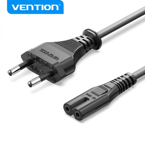 282422_1 Vention Cable Alimentacion Forma 8 CEE716 Macho a C7 Hembra - 1.8m - Color Negro - Imagen 1