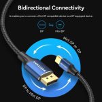 Vention Cable Conversor DisplayPort Macho a Mini DisplayPort Macho 1.4 8K - 2m - Color Negro y Azul - Imagen 4