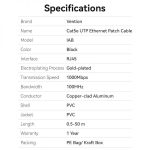 Vention Cable de Red UTP Cat5e Patch - 8m - Color Negro - Imagen 5