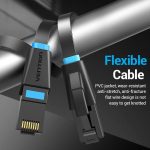 Vention Cable de Red Plano UTP RJ45 Cat.6A - 8m - Color Negro - Imagen 4