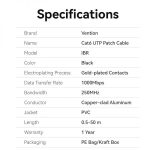 Vention Cable de Red Cat6 UTP Patch - 0.5m - Color Negro - Imagen 5