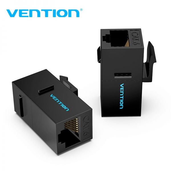 283447_1 Vention Pack de 5 Adaptadores Conector UTP RJ45 Hembra a Hembra Cat6 - Color Negro - Imagen 1
