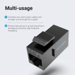 Vention Pack de 5 Adaptadores Conector UTP RJ45 Hembra a Hembra Cat6 - Color Negro - Imagen 4