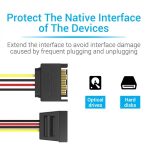 Vention Cable de Alimentacion Extension SATA 15P - 0.3m - Color Negro - Imagen 3