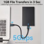 Vention Caja Externa para Disco Duro de 2.5" USB 3.0 a Micro USB Sin Tornillos - Color Negro - Imagen 3
