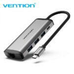 Vention Docking Station 7 en 1 USB-C a HDMI 4K/3xUSB3.0/RJ45/Lector SD/TF/PD87W - 0.15m - Color Gris - Imagen 2