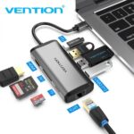 Vention Docking Station 7 en 1 USB-C a HDMI 4K/3xUSB3.0/RJ45/Lector SD/TF/PD87W - 0.15m - Color Gris - Imagen 3