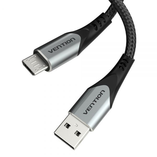 283822_1 Vention Cable USB 2.0 Macho a MicroUSB Macho 60W 480Mbps - 0.25m - Color Gris - Imagen 1