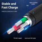 Vention Cable USB 2.0 Macho a MicroUSB Macho 60W 480Mbps - 0.25m - Color Gris - Imagen 5